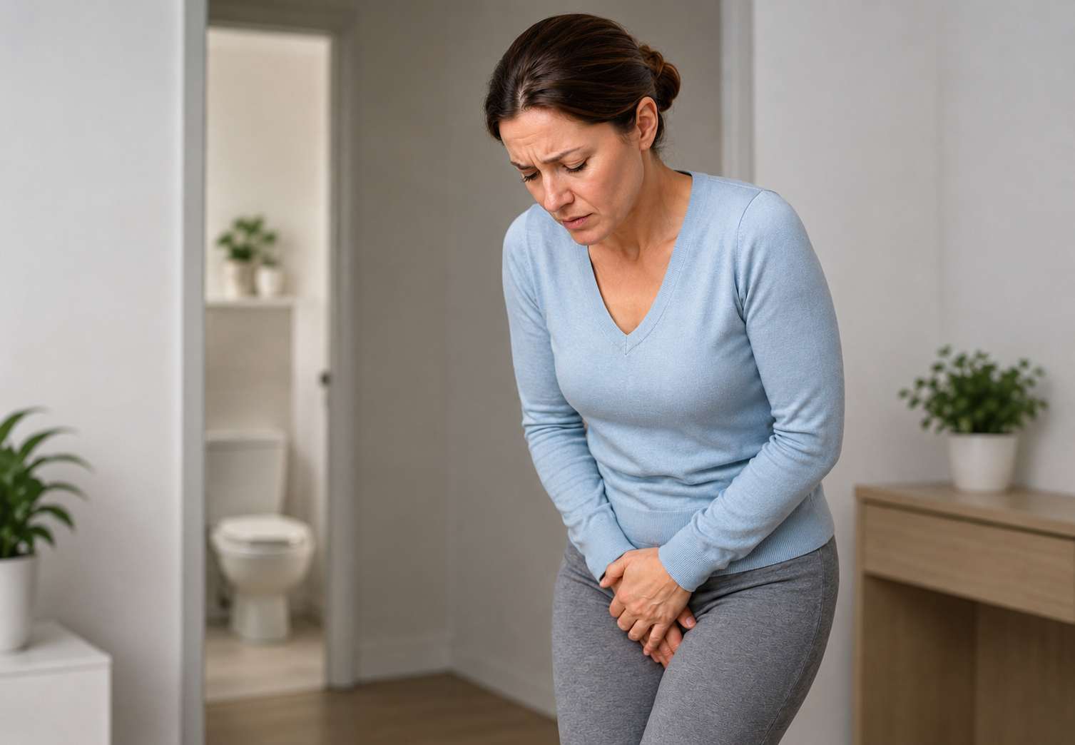 Pelvic floor physiotherapy session for urinary incontinence